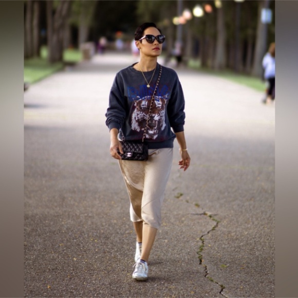 Anine Bing Tiger Sweatshirt Washed Black M - Picture 1 of 10